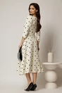 Rochie DY Fashion alba cu buline cu funda pe umar, 2, dyfashion.ro