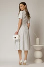 Rochie DY Fashion alba cu buline tip camasa si curea in talie, 2, dyfashion.ro