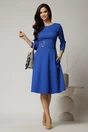 Rochie DY Fashion albastra clos cu detaliu pe talie, 3, dyfashion.ro