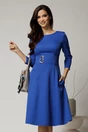 Rochie DY Fashion albastra clos cu detaliu pe talie, 1, dyfashion.ro