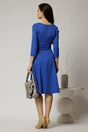 Rochie DY Fashion albastra clos cu detaliu pe talie, 2, dyfashion.ro