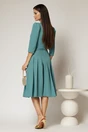Rochie DY Fashion albastra cu decolteu adanc si fusta plisata, 2, dyfashion.ro