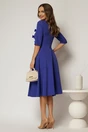 Rochie DY Fashion albastra cu funde pe bust si maneci trei sferturi, 2, dyfashion.ro