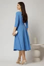Rochie DY Fashion albastra de ocazie cu decolteu inima si detaliu pe talie, 2, dyfashion.ro