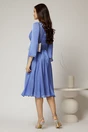 Rochie DY Fashion albastra de ocazie din voal peliculizat cu maneci crapate, 3, dyfashion.ro