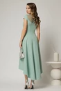 Rochie DY Fashion asimetrica verde menta cu funda in talie si aplicatii la decolteu, 2, dyfashion.ro