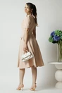 Rochie DY Fashion bej de zi cu nasturi si curea in talie