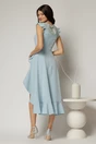 Rochie DY Fashion bleu asimetrica cu aplicatii la decolteu si volanas, 2, dyfashion.ro