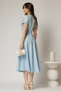 Rochie DY Fashion bleu clos cu trandafir la umar si cordon detasabil, 2, dyfashion.ro