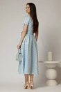 Rochie DY Fashion bleu cu buline cu decolteu petrecut si cordon in talie, 2, dyfashion.ro