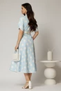 Rochie DY Fashion bleu cu buline cu decolteu si maneci petrecute, 2, dyfashion.ro