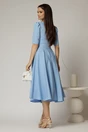 Rochie DY Fashion bleu cu guler amplu si detaliu inima, 2, dyfashion.ro