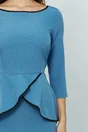 Rochie Dy Fashion bleu cu peplum in talie