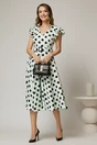 Rochie DY Fashion bleu menta cu buline si curea in talie, 3, dyfashion.ro