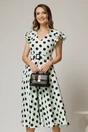 Rochie DY Fashion bleu menta cu buline si curea in talie, 1, dyfashion.ro