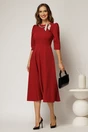 Rochie DY Fashion bordo clos cu lantisor si esarfa, 3, dyfashion.ro