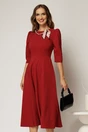 Rochie DY Fashion bordo clos cu lantisor si esarfa, 1, dyfashion.ro