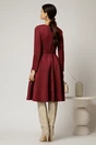 Rochie DY Fashion bordo clos din piele intoarsa si curea in talie, 2, dyfashion.ro