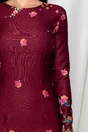 Rochie Dy Fashion bordo cu imprimeu floral conica