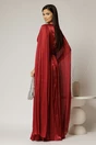 Rochie DY Fashion bordo de ocazie din voal peliculizat cu aplicatii pe umeri, 2, dyfashion.ro