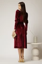 Rochie DY Fashion bordo din catifea, 2, dyfashion.ro