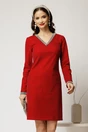 Rochie DY Fashion bordo din catifea fixa cu perle la decolteu si maneci, 1, dyfashion.ro