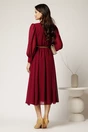 Rochie DY Fashion bordo din voal cu decolteu petrecut si curea in taIie, 2, dyfashion.ro