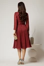 Rochie DY Fashion bordo din voal cu pelicula decolteu petrecut si detaliu pe talie, 2, dyfashion.ro