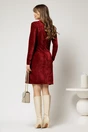 Rochie DY Fashion bordo dreapta din catifea velurata, 2, dyfashion.ro