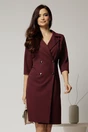 Rochie DY Fashion bordo inchis tip sacou si croi drept, 1, dyfashion.ro