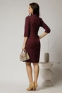 Rochie DY Fashion bordo inchis tip sacou si croi drept, 2, dyfashion.ro