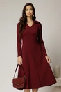 Rochie DY Fashion bordo midi cu funda pe umar, 1, dyfashion.ro