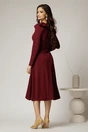 Rochie DY Fashion bordo midi cu funda pe umar, 2, dyfashion.ro