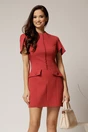 Rochie DY Fashion caramizie scurta cu nasturi pe bust si croi cambrat, 1, dyfashion.ro