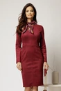 Rochie DY Fashion conica bordo din piele intoarsa, 1, dyfashion.ro