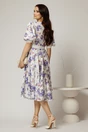 Rochie DY Fashion cu imprimeu floral lila si floare in talie, 2, dyfashion.ro