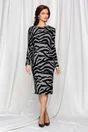 Rochie Dy Fashion cu imprimeu zebra gri-negru