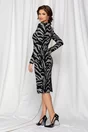 Rochie Dy Fashion cu imprimeu zebra gri-negru