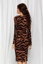 Rochie Dy Fashion cu imprimeu zebra maro-negru