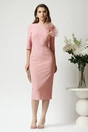 Rochie Dy Fashion de ocazie din stofa  roz cu floare maxi