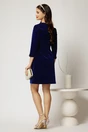 Rochie DY Fashion din catifea fixa albastra cu nasturi pe talie, 2, dyfashion.ro