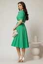 Rochie DY Fashion din poplin verde cu guler in contrast si curea in talie, 2, dyfashion.ro