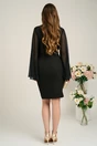 Rochie DY Fashion din stofa neagra cu maneci ample din voal