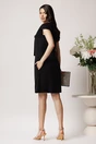 Rochie DY Fashion din triplu voal neagra cu funda la decolteu, 2, dyfashion.ro