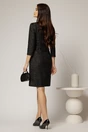 Rochie DY Fashion din tweed neagra si croiul drept cambrat, 2, dyfashion.ro