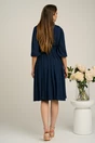 Rochie DY Fashion din voal bleumarin clos cu pliuri