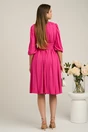 Rochie DY Fashion din voal fucsia clos cu pliuri