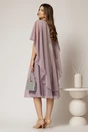 Rochie DY Fashion din voal lila in V capa si accesoriu in talie, 2, dyfashion.ro