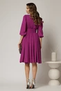 Rochie DY Fashion din voal magenta clos cu pliuri, 2, dyfashion.ro