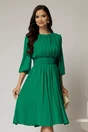 Rochie DY Fashion din voal verde clos cu pliuri, 1, dyfashion.ro